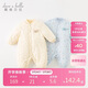 戴維貝拉新生兒爬服2023冬裝男寶寶嬰兒卡通夾棉加厚連體衣