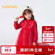 巴拉巴拉（BALABALA）兒童連衣裙女童裙子新年網(wǎng)紗公主裙拜年服 中國紅60611 100 cm