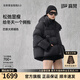 高梵黑金鵝絨服女王抱抱系列5.0羽絨服女4格短款2025新款高端厚外套冬 黑色 S  90-110斤 飛天鵝絨193g