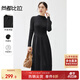 尚都比拉春夏款氣質(zhì)顯瘦半高領(lǐng)針織連衣裙女中長(cháng)款打底裙 優(yōu)雅黑 M