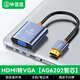 畢亞茲【AG6202芯片】HDMI轉VGA轉換器 高清視頻轉接頭電腦臺式機筆記本PS5連電視顯示器投影儀連接線(xiàn)
