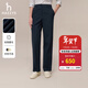 哈吉斯（HAZZYS）女裝 秋季女士文藝風(fēng)簡(jiǎn)約純色直筒休閑褲女 藏青色NV 36 (155/68A 36)