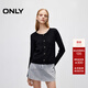 ONLY秋季簡(jiǎn)約百搭圓領(lǐng)正肩短款長(cháng)袖針織衫女|12433B008 H1Z 黑色 M (165) 84A