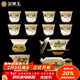 金鑲玉功夫茶具套裝陶瓷茶壺蓋碗送禮品盒高檔羊脂玉白瓷錦繡山川