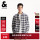 杰克·瓊斯（JACK&JONES）秋季男裝長(cháng)袖襯衫格子衫男外套休閑百搭潮流寬松設計感225305005 A06雪白色 常規 S