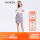 PORTS寶姿商場(chǎng)同款女裝半裙春夏時(shí)尚通勤修身半身裙SM8K219MZX007 霧渺粉混色 S
