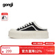 共跡gongji孟子義同款25秋季新款半拖鞋女外穿板鞋男涼鞋休閑帆布鞋女鞋 森林黑 /偏大半碼 38 （243mm）