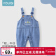 優(yōu)奇嬰兒衣服春秋款連體衣早秋牛仔背帶褲哈衣寶寶秋裝新款秋季外出服 花朵朵 80