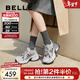 百麗（Belle）張凌赫同款藍鯨老爹鞋女款商場(chǎng)款撞色休閑鞋D2K2DAM5預售 藍色-高幫絨里 36 (230mm)