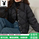 花花公子（PLAYBOY）品牌小香風(fēng)輕薄羽絨棉服女2025冬季新款短款小個(gè)子棉襖面包服外套 黑色【升級款】 L  100-115斤