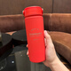 星巴克杯子新款咖啡杯保溫杯可愛(ài)便攜水杯圓柱杯新年禮物咖啡杯 473ml紅色