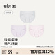 ubras高彈織帶莫代爾7A抗菌襠中腰三角褲女士?jì)妊澟?條裝灰+粉+紫 L