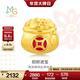 周生生黃金轉運珠Charme寶貝招財貓錢(qián)袋甜柿金桔國風(fēng)足金串珠 單顆 錢(qián)袋91504C