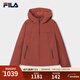 FILA 斐樂(lè )官方女士梭織外套2025秋新款休閑簡(jiǎn)約時(shí)尚寬松連帽上衣 深瑞酒紅-WI M 165/84A/M