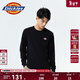 Dickies圓領(lǐng)長(cháng)袖T恤男士經(jīng)典三色logo秋季寬松純色休閑舒適美式上衣 黑色 XL