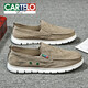 卡帝樂(lè )鱷魚(yú)（CARTELO）老北京布鞋男新款舒適男鞋透氣一腳蹬帆布鞋男戶(hù)外休閑套腳懶人鞋 卡其色 42 (260mm) 標準運動(dòng)鞋尺碼