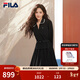 FILA 斐樂(lè )楊冪同款女子連衣裙春新款時(shí)尚休閑寬松收腰翻領(lǐng)連身裙 正黑色-BK M 165/84A