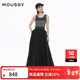 moussy【鐘楚曦同款】 復古風(fēng)條紋針織拼接背心連衣裙028ISZ70-3861 163深灰色 均碼