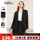 百圖betu女裝春季新款西裝氣質(zhì)小西服外套學(xué)院風(fēng)通勤西服2401T37 黑色 S