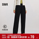 森馬（Semir）[商場(chǎng)同款]休閑褲女加絨長(cháng)褲簡(jiǎn)約冬2024仿呢闊腿褲101724127016A