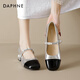 達芙妮銀色高跟瑪麗珍鞋女2026新款春季法式小香風(fēng)單鞋粗跟小皮鞋女