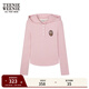 Teenie Weenie小熊女裝連帽長(cháng)袖T恤冬季半開(kāi)襟休閑學(xué)院時(shí)尚上衣 粉色 S (160)