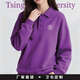 雷薩狼翻領(lǐng)衛衣加絨工作服定制印logo秋冬學(xué)校社團同學(xué)班服團體長(cháng)袖 【翻領(lǐng)純色】GT2516紫色 L