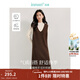 茵曼（INMAN）綿羊毛慵懶松弛V領(lǐng)無(wú)袖背心針織裙2025春秋女裝新品連衣裙長(cháng)裙子 咖色 XL