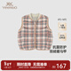 英氏（YEEHOO）【商場(chǎng)同款】?jì)和鸾q服冬季保暖男童抗菌羽絨馬甲超韌絨 千鳥(niǎo)格紋【85%白鴨絨】 90cm-充絨量21g