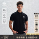 MANGANO輕奢品牌夏季新款男士短袖POLO衫個(gè)性胸標商務(wù)通勤T恤男體恤上衣 黑色 L （175/96A）