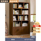 府立實(shí)木書(shū)架置物落地簡(jiǎn)易柜子靠墻客廳多層儲物柜學(xué)生收納家用書(shū)用柜 【實(shí)木材質(zhì)】100深胡桃色 自行安裝