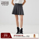 Teenie Weenie小熊女裝時(shí)尚簡(jiǎn)約風(fēng)秋季牛仔百褶短裙半身裙復古時(shí)髦 灰色 L (170)