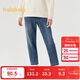 巴拉巴拉女童褲子冬加絨牛仔長(cháng)褲兒童舒適蘿卜褲24108012