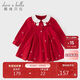 戴維貝拉（DAVE＆BELLA）兒童學(xué)院風(fēng)連衣裙女童polo裙女寶寶春裝紅色裙子