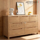 ARTEVERO全實(shí)木白蠟木五斗七斗柜客廳臥室餐邊柜中式簡(jiǎn)約儲物收納抽屜整裝 進(jìn)口-原木色（白蠟木）7抽 150寬*46深*76高cm