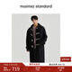 MUSINSA STANDARD【含羊毛】韓國25秋冬男士大碼廓形毛呢大衣外套 藏青色(NA) L
