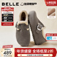 百麗（Belle）周雨彤同款全麥吐司毛里勃肯鞋女冬季商場(chǎng)保暖棉鞋E6V1DDM5 灰色-毛里（2代 | 4cm跟高） 37