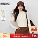 尚都比拉半高領(lǐng)厚款保暖打底衫女冬季寬松顯瘦彈力內搭氣質(zhì)長(cháng)袖針織上衣