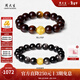 周大生【新年禮物】黃金手串黑曜石虎眼石檀香紫檀手串轉運珠送男友 梵心守護（金重約0.5g）