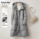 塔馳密司（touchmiss）冬季時(shí)裝大氣中長(cháng)款保暖過(guò)膝外套廓形被子加厚服女 熔巖灰 M