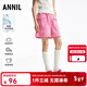 安奈兒（Annil）童裝女童牛仔短褲2025夏新款休閑工裝摩登粉色彈力運動(dòng)褲子 粉粉花 150