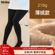 MsShe【加厚超柔絨】大碼女裝2025秋冬胖mm一體保暖加絨光腿打底褲襪女 210g-黑色-適宜10-15℃（現貨） 均碼