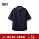 森馬（Semir）短袖襯衫男復古水洗牛仔外套涼感2025夏上衣寬松時(shí)尚109325104109