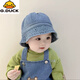 G.duck嬰幼兒帽子春秋季兒童牛仔漁夫帽夏韓版潮盆帽寶寶男女童遮陽(yáng)防曬 淺藍牛仔 大碼52cm/約1.5-4歲
