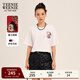 Teenie Weenie小熊短袖T恤女2025年春夏新款刺繡學(xué)院風(fēng)短袖打底衫上衣 象牙白 M 165