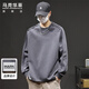 馬克華菲（MARK FAIRWHALE）長(cháng)袖T恤男春季重磅拼接衛衣男圓領(lǐng)套頭休閑上衣男裝 鐵灰色 2XL