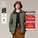 哈吉斯（HAZZYS）女裝 秋季款女士【PHIZ系列】燈芯絨領(lǐng)寬松落肩絎縫棉服女 卡其色KK M (160/84A 38) 偏大，建議拍小一碼