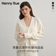 Henny Rue針織開(kāi)衫女含羊毛2026春季寬松V領(lǐng)女士毛衣外套軟糯收腰長(cháng)袖上衣 棉籽白 M （建議80-110斤）