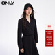 ONLY秋季時(shí)尚簡(jiǎn)約翻領(lǐng)直筒短款西裝牛仔外套女|124155001 J19 黑牛仔 160/80A/S