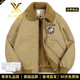 XJSGS國際高端品牌棉衣外套男士春夏加絨加厚羊羔絨棉服工裝飛行員夾克 高檔卡其色【現貨速達】 秋冬款 XL